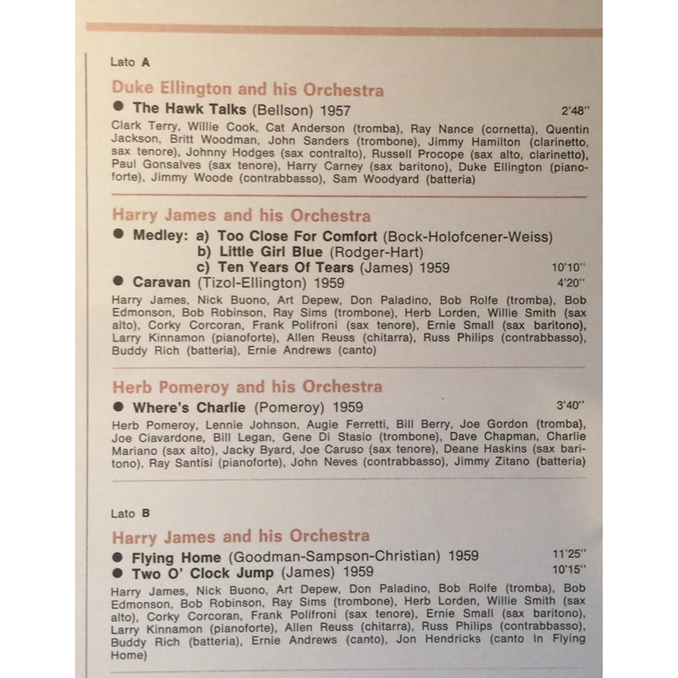 Duke Ellington, Harry James And His Orchestra, Herb Pomeroy, Jon Hendricks - I Giganti Del Jazz Vol. 27