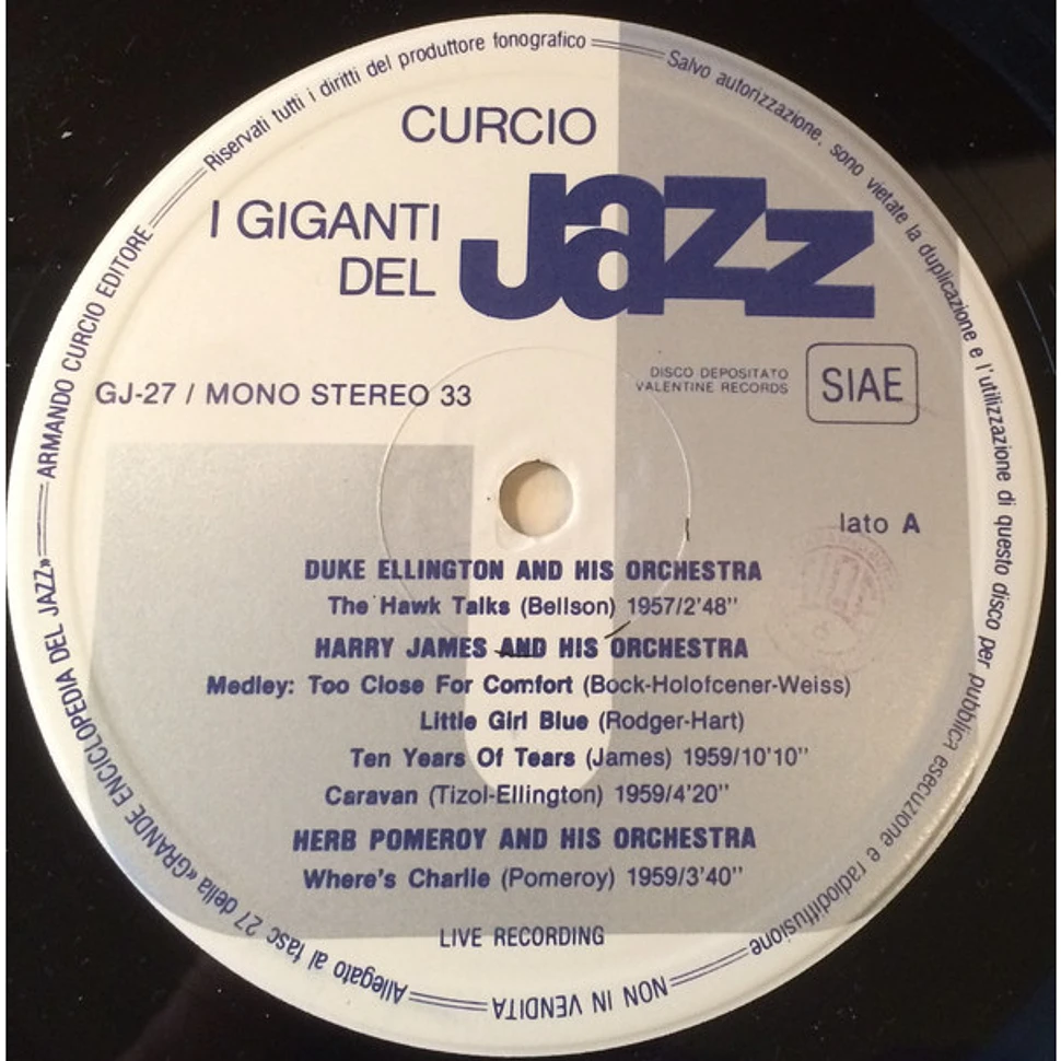 Duke Ellington, Harry James And His Orchestra, Herb Pomeroy, Jon Hendricks - I Giganti Del Jazz Vol. 27