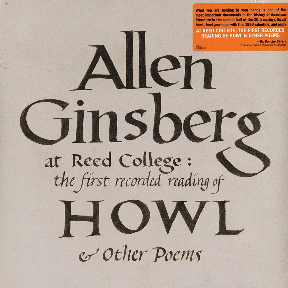 Allen Ginsberg - At Reed College: The First Recorded Reading Of How
