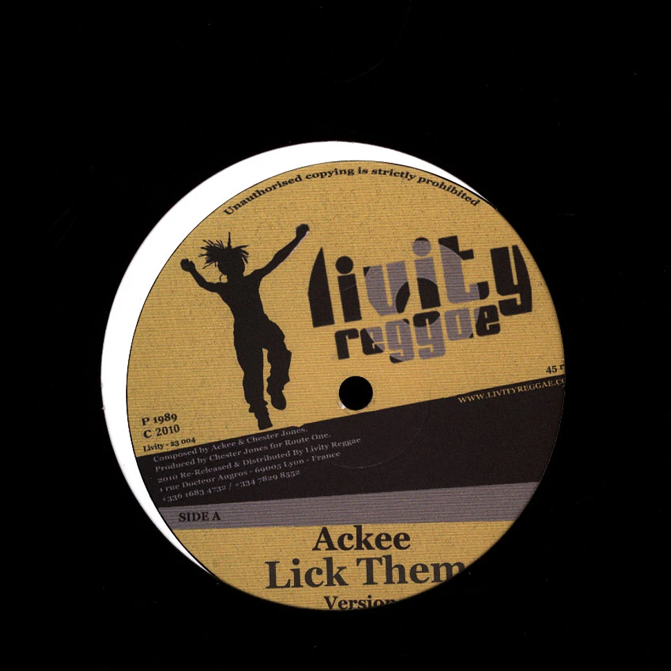 Ackee / Deenis D Selector - Lick Them, Version / Stop It Stop It, Version