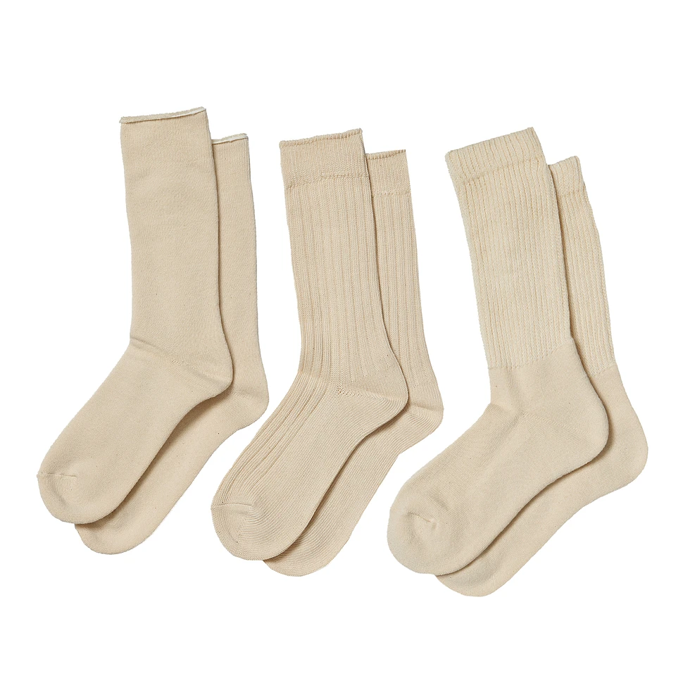 RoToTo - Organic Daily 3 Pack Crew Socks