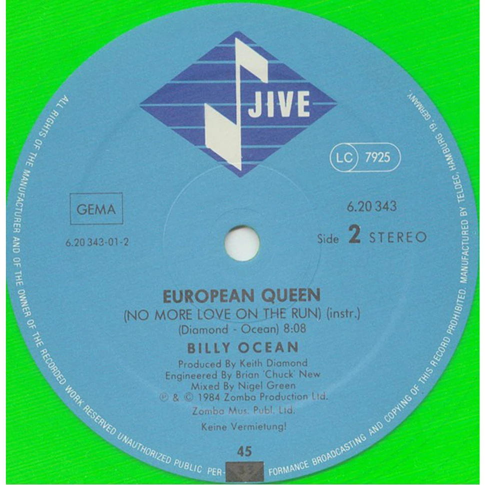 Billy Ocean - European Queen (No More Love On The Run)