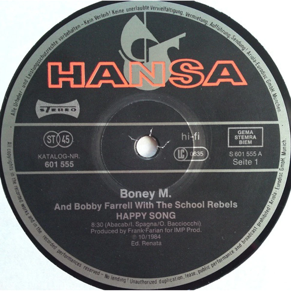 Boney M. And Bobby Farrell With The School Rebels - Happy Song (Clubmix)