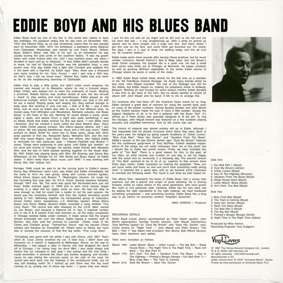 Eddie Boyd And His Blues Band - Eddie Boyd And His Blues Band Feat. Peter Green