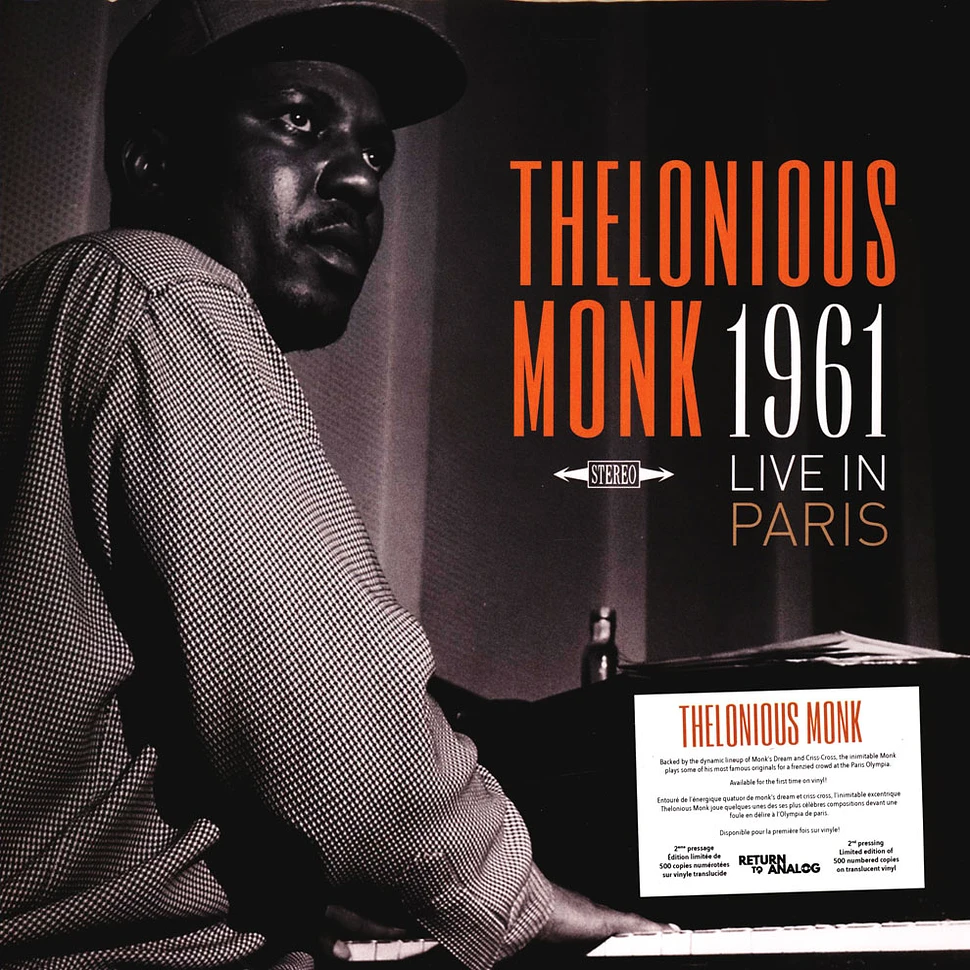 Thelonious Monk - 1961 Live In Paris Clear Vinyl Edition