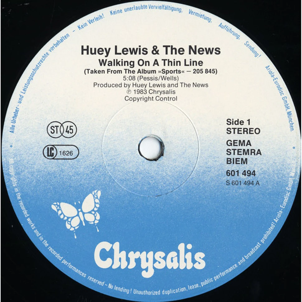 Huey Lewis & The News - Walking On A Thin Line