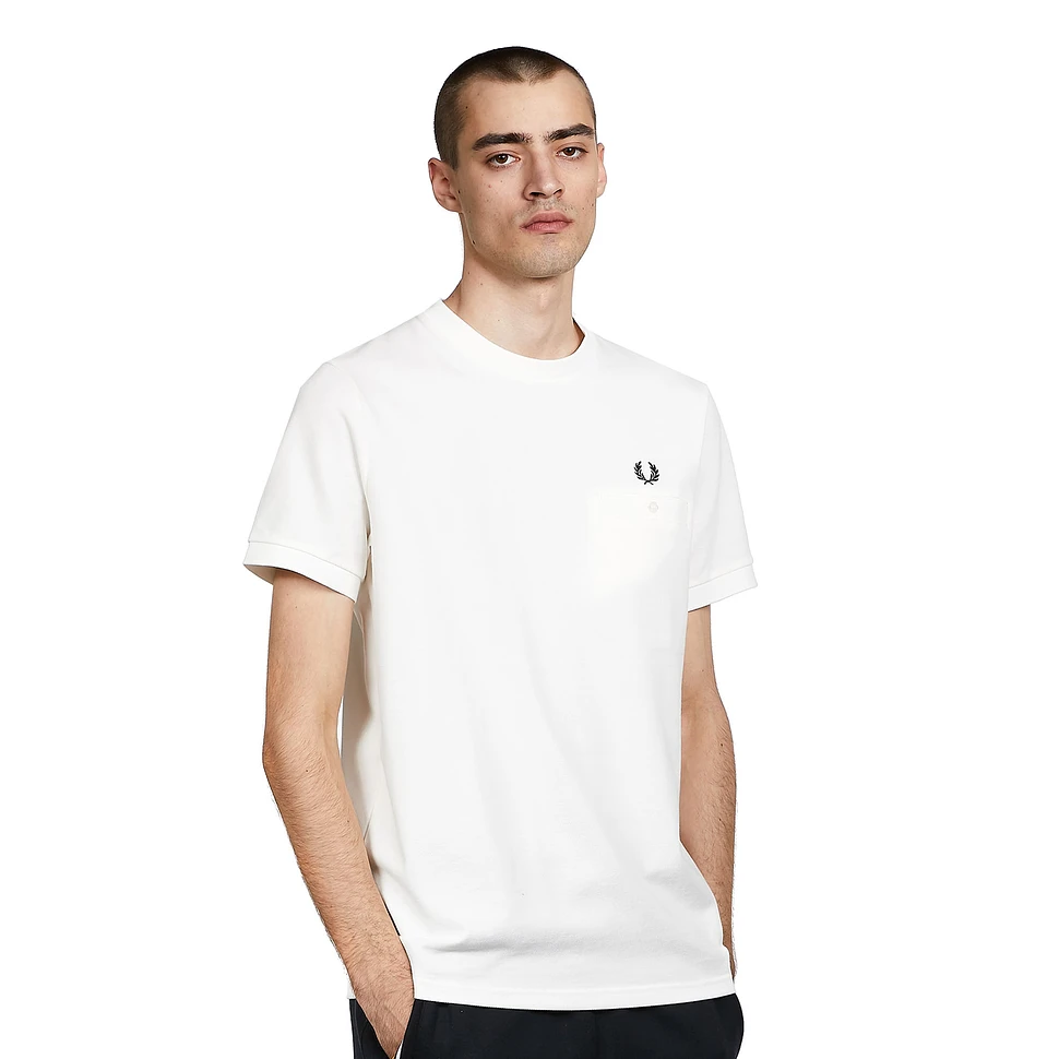 Fred Perry - Pocket Detail Pique T-Shirt (Snow White) | HHV