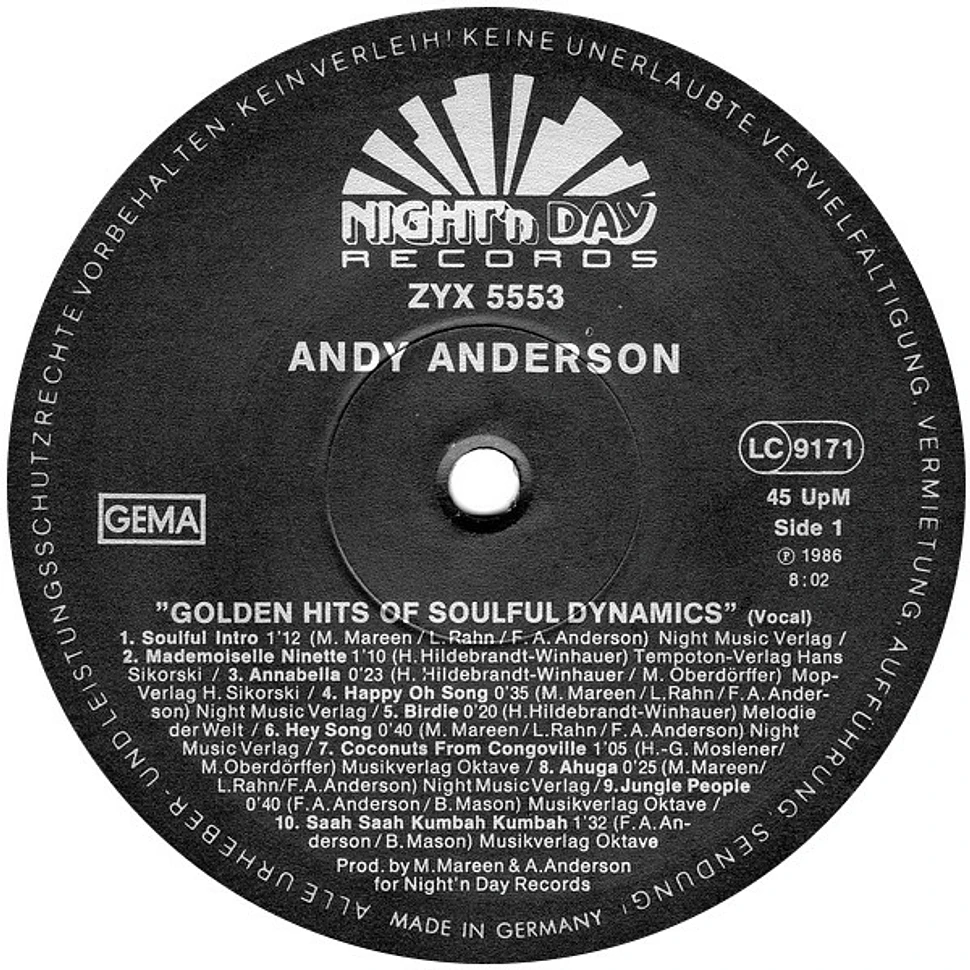 Frederick A. Anderson - Golden Hits Of Soulful Dynamics