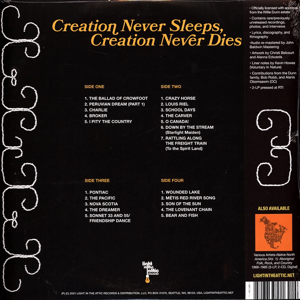 Willie Dunn - Creation Never Sleeps, Creation Never Dies: The Willie Dunn Anthology Black Vinyl Edition