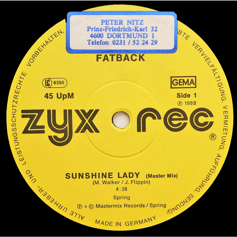 The Fatback Band - Sunshine Lady / Gotta Get My Hands On Some