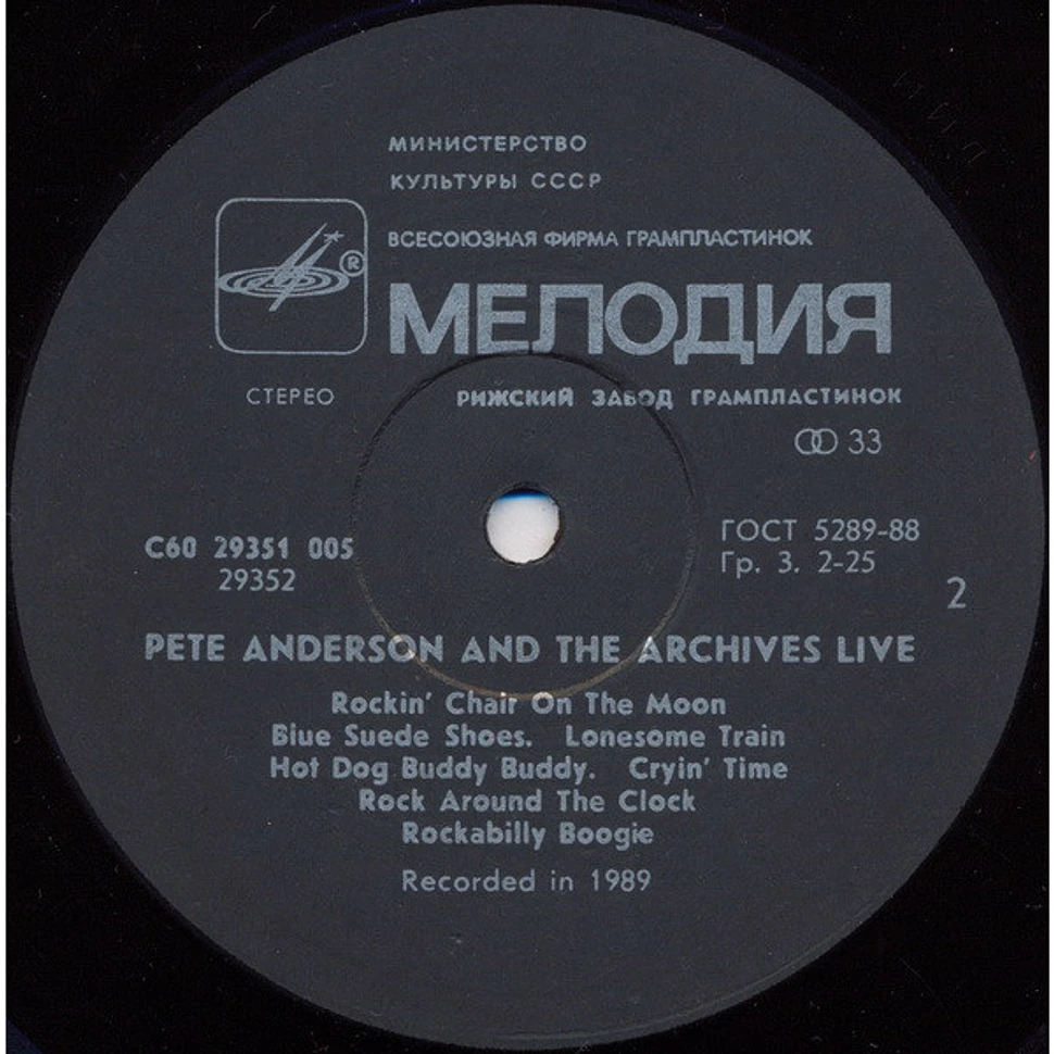 Pete Anderson & The Archives - Live!