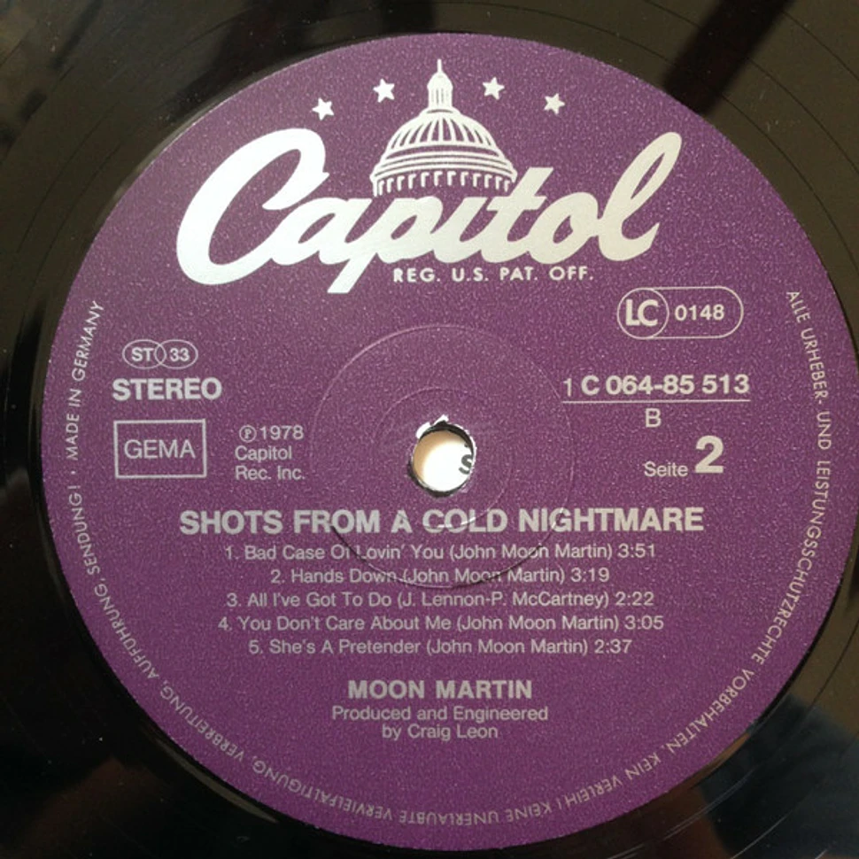Moon Martin - Shots From A Cold Nightmare