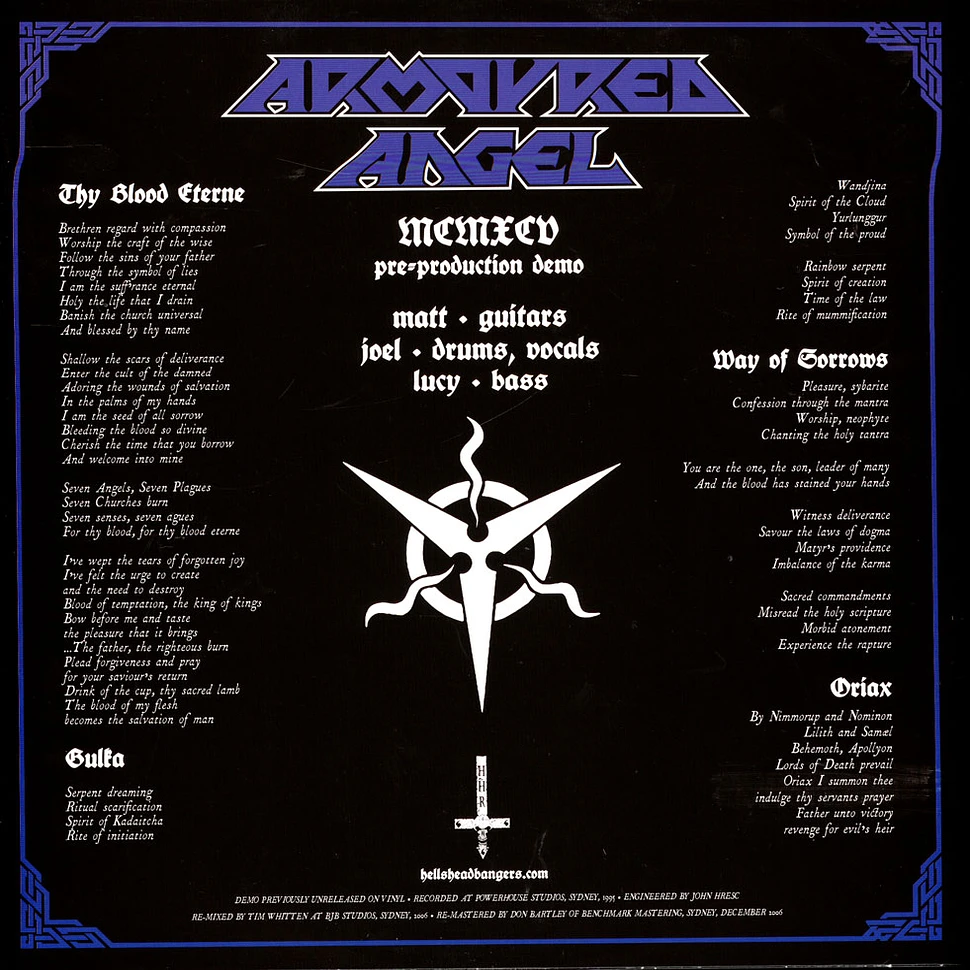 Armoured Angel - MCMXCV Demo Blue Vinyl Edition
