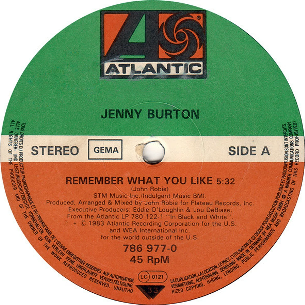 Jenny Burton - Remember What You Like