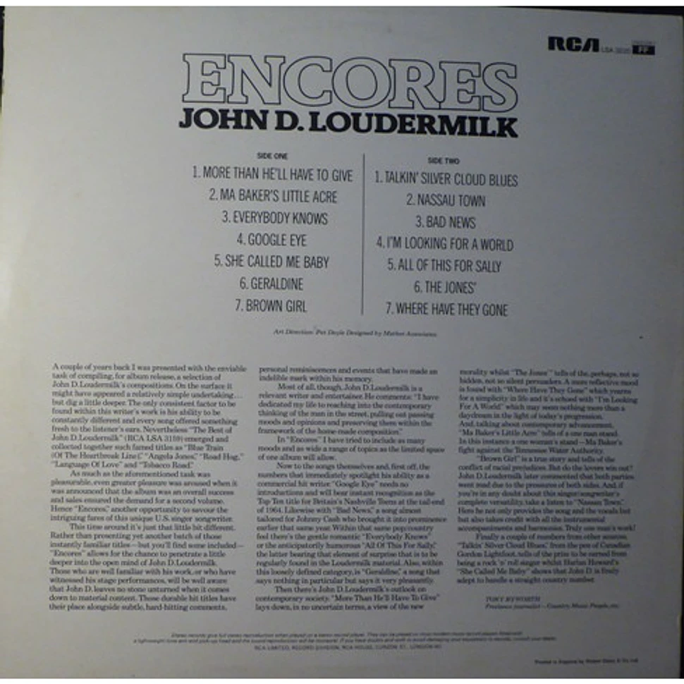 John D. Loudermilk - Encores
