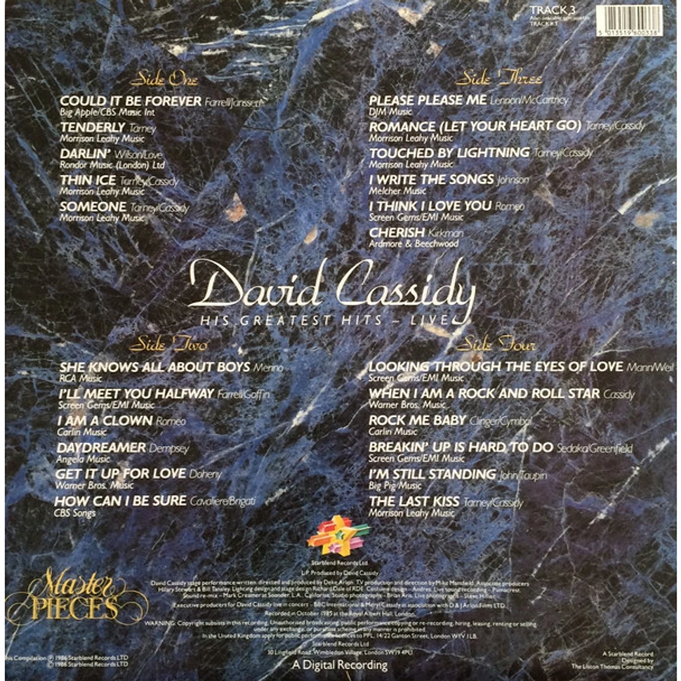 David Cassidy - His Greatest Hits - Live