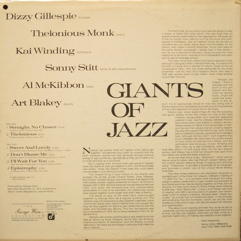 Dizzy Gillespie, Thelonious Monk, Kai Winding, Sonny Stitt, Art Blakey, Al McKibbon - Giants Of Jazz