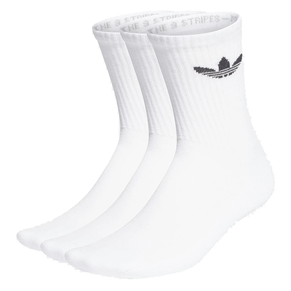 adidas - Cushioned Trefoil Mid Cut Crew Sock (Pack of 3)