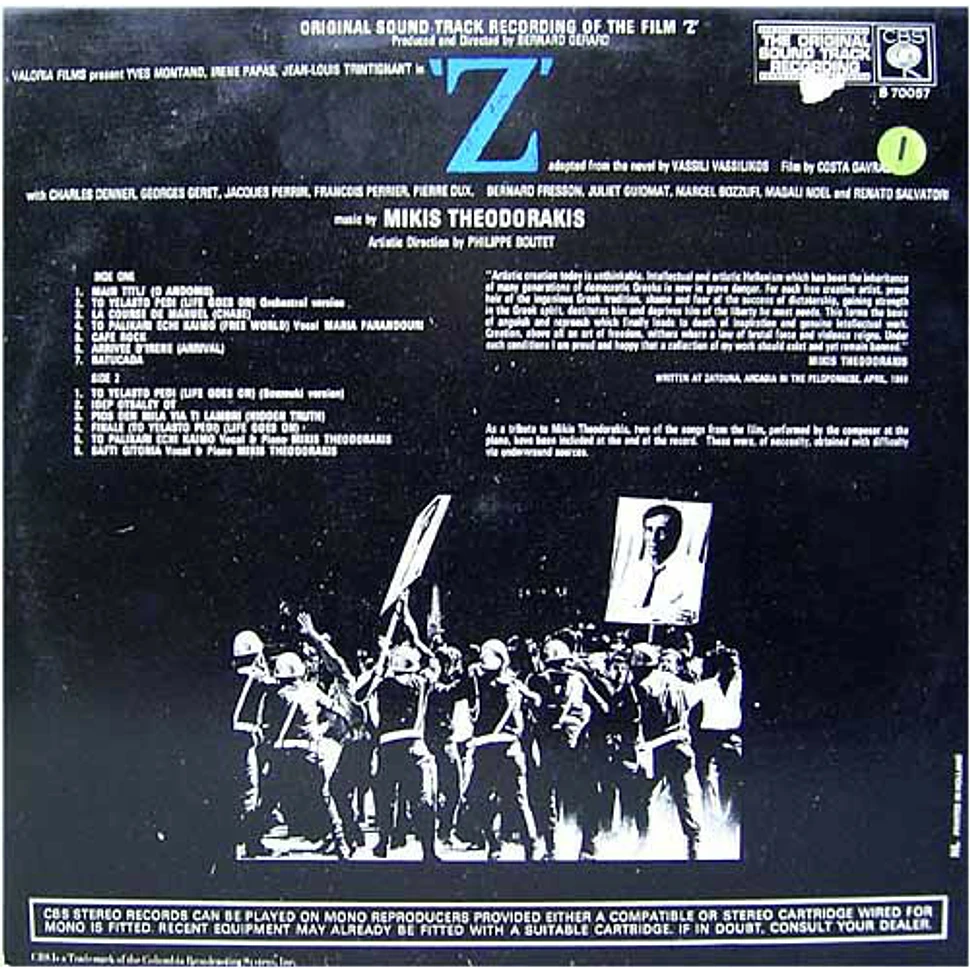 Mikis Theodorakis - Z (Original Soundtrack Recording)