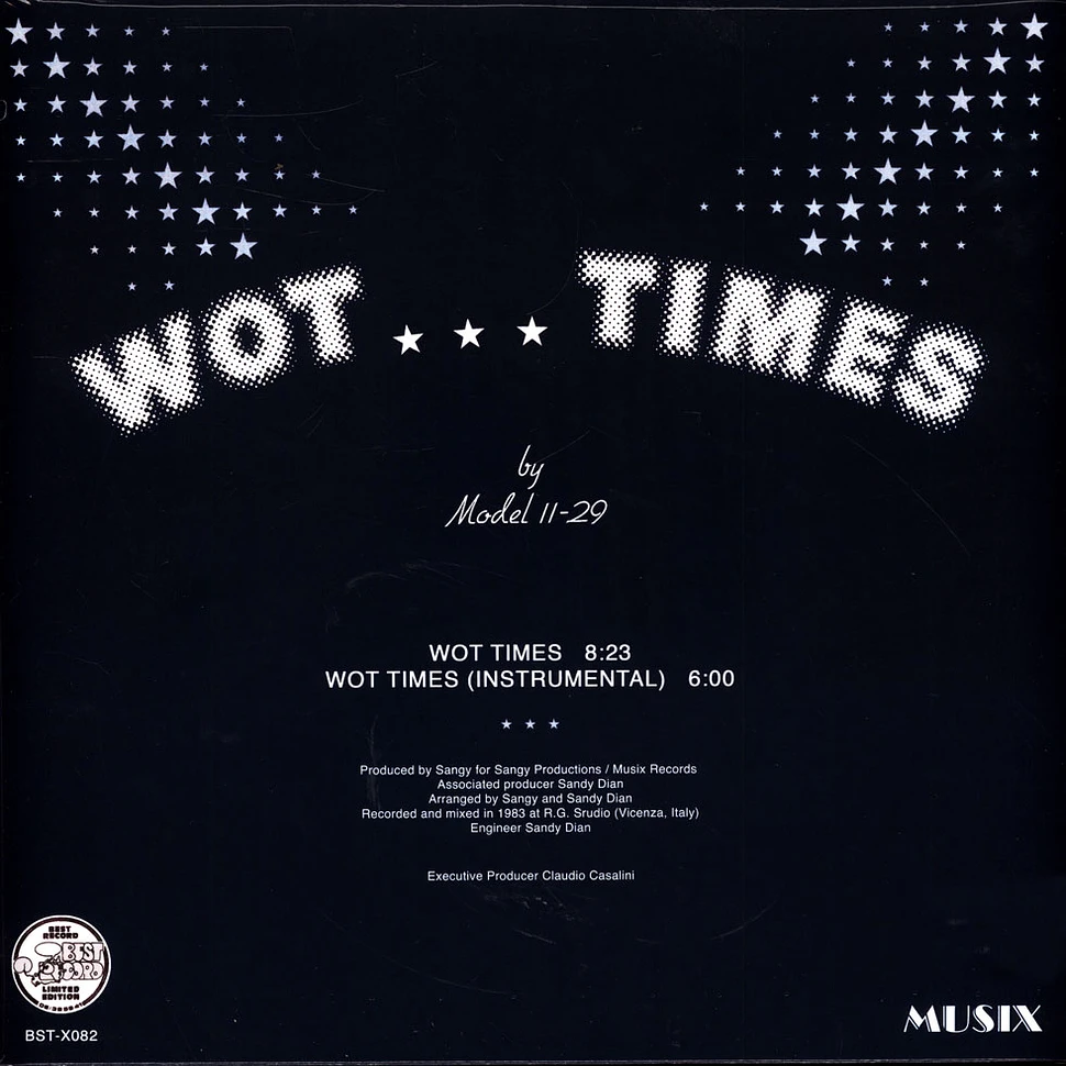 Model 11-29 - Wot Times Black Vinyl Edition
