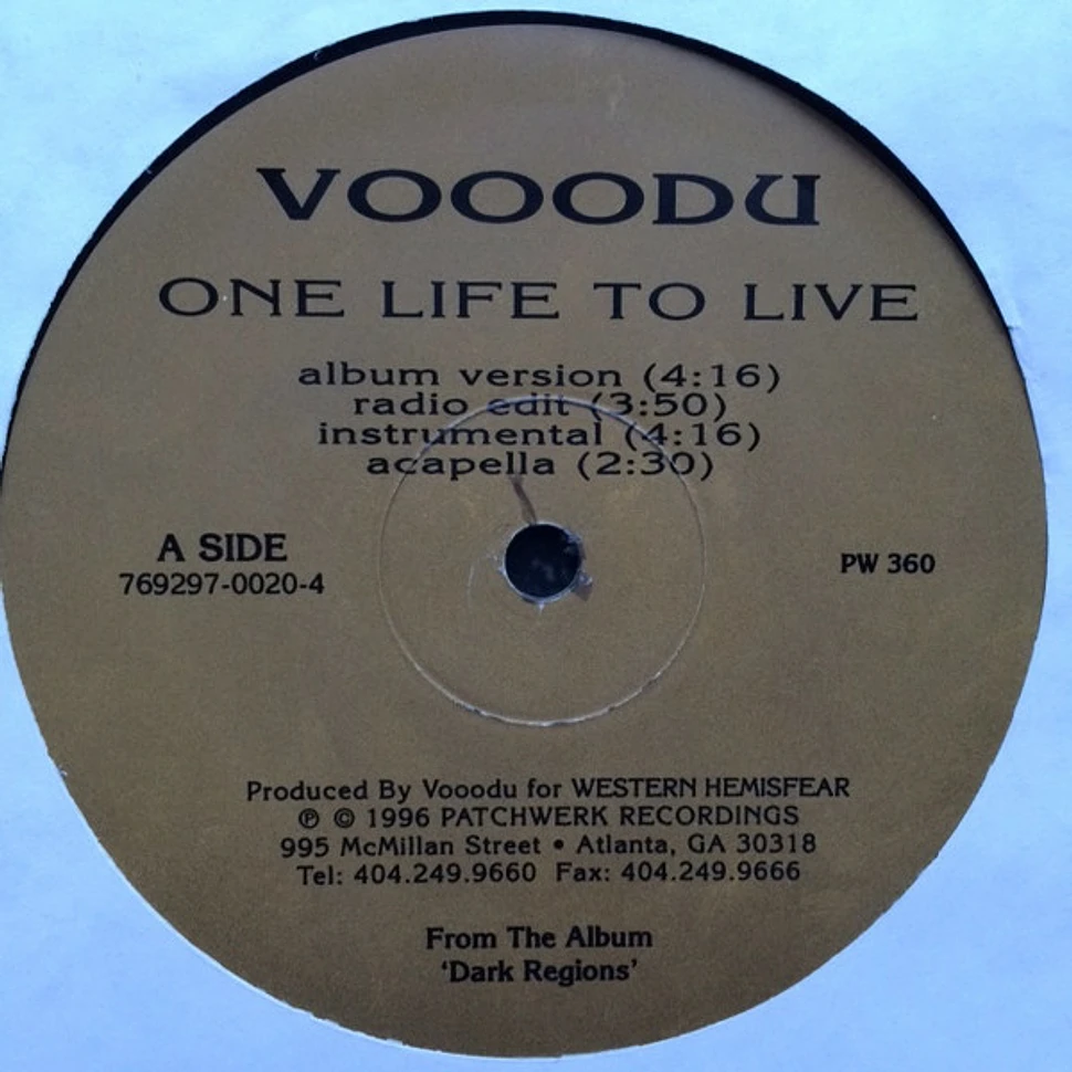 Vooodu - One Life To Live / Two Deadly Sins