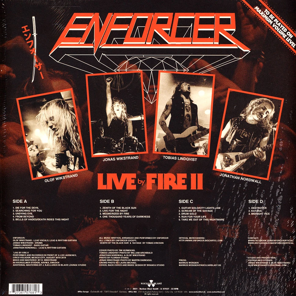 Enforcer - Live By Fire Ii Black Vinyl Edition