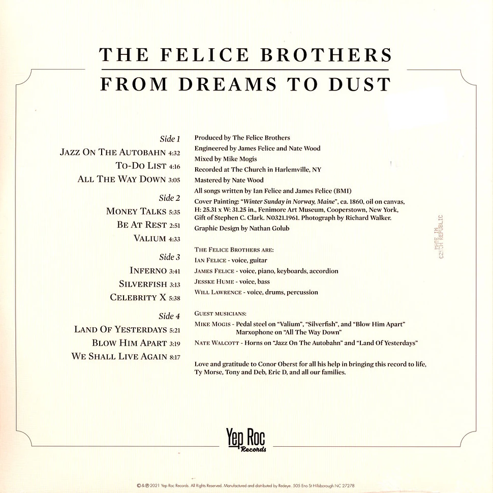 Felice Brothers - From Dreams To Dust Colored Vinyl Edition