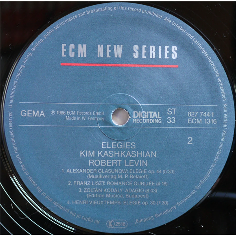 Kim Kashkashian / Robert Levin - Elegies
