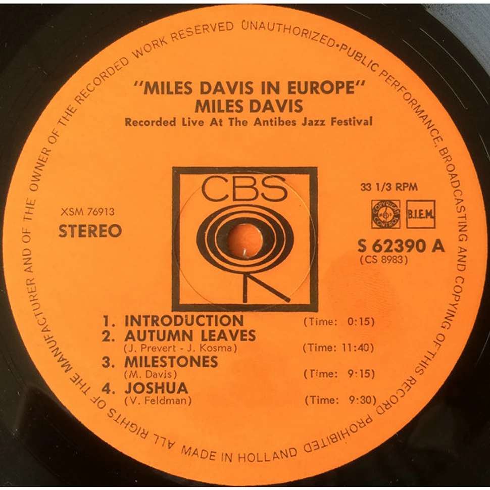 Miles Davis - Miles Davis In Europe