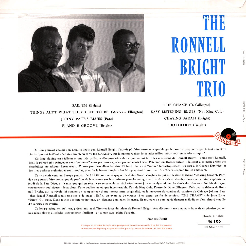 Ronnell Bright Trio - Ronnell Bright Trio