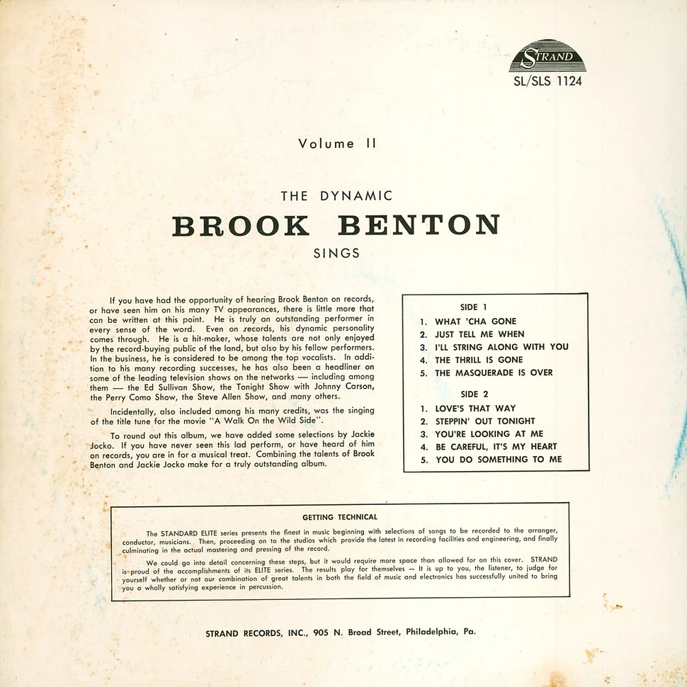 Brook Benton - Brook Benton Sings Volume Two