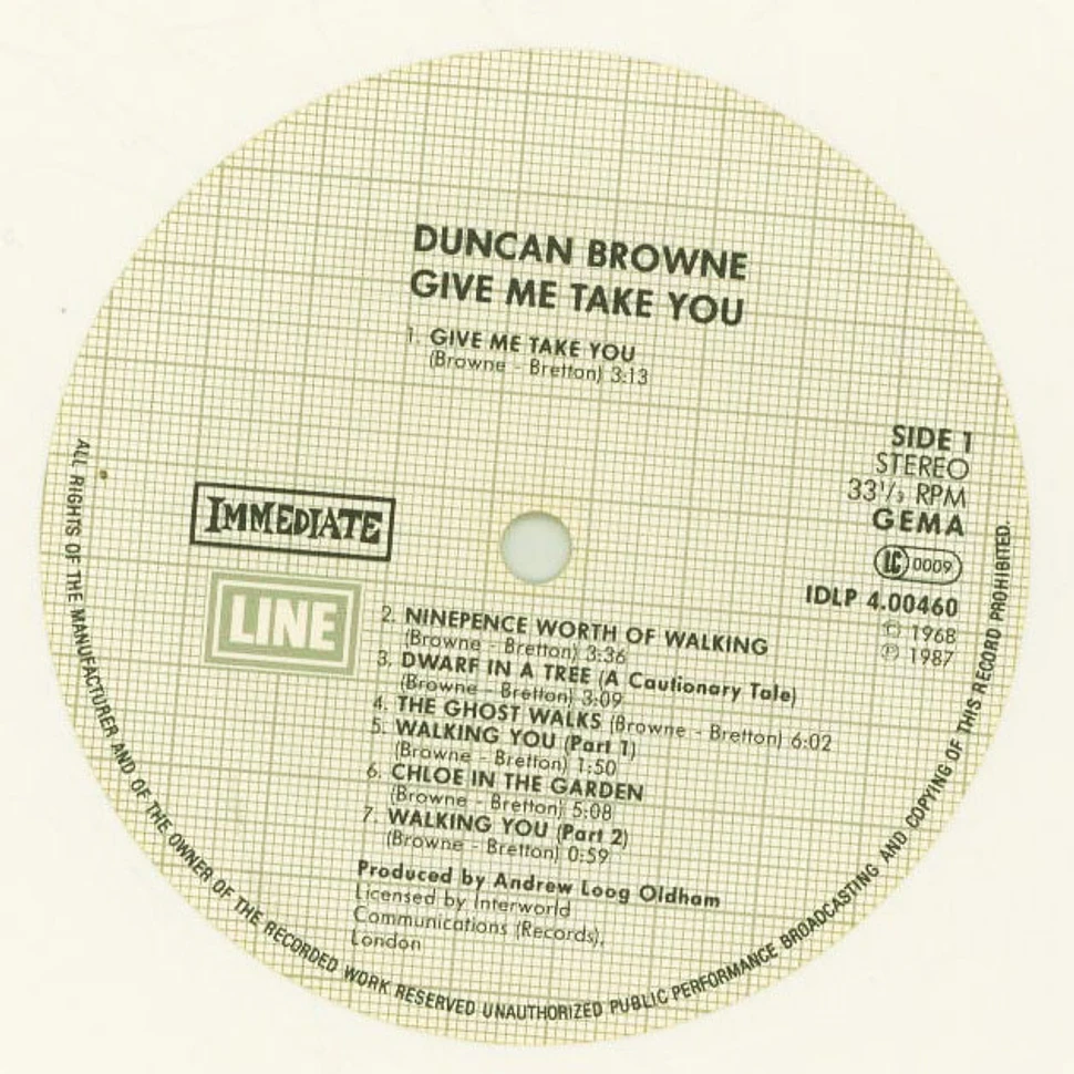 Duncan Browne - Give Me Take You