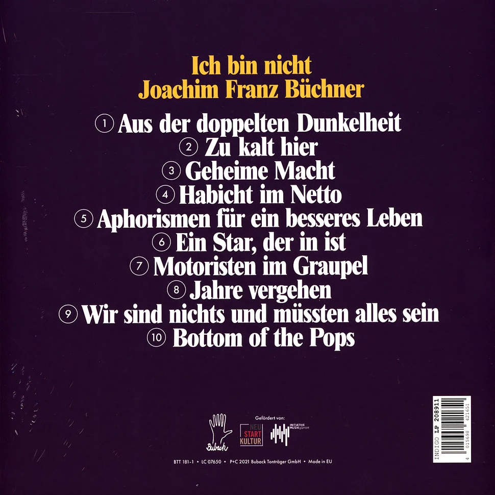 Joachim Franz Büchner Band - Ich Bin Nicht Joachim Franz Büchner