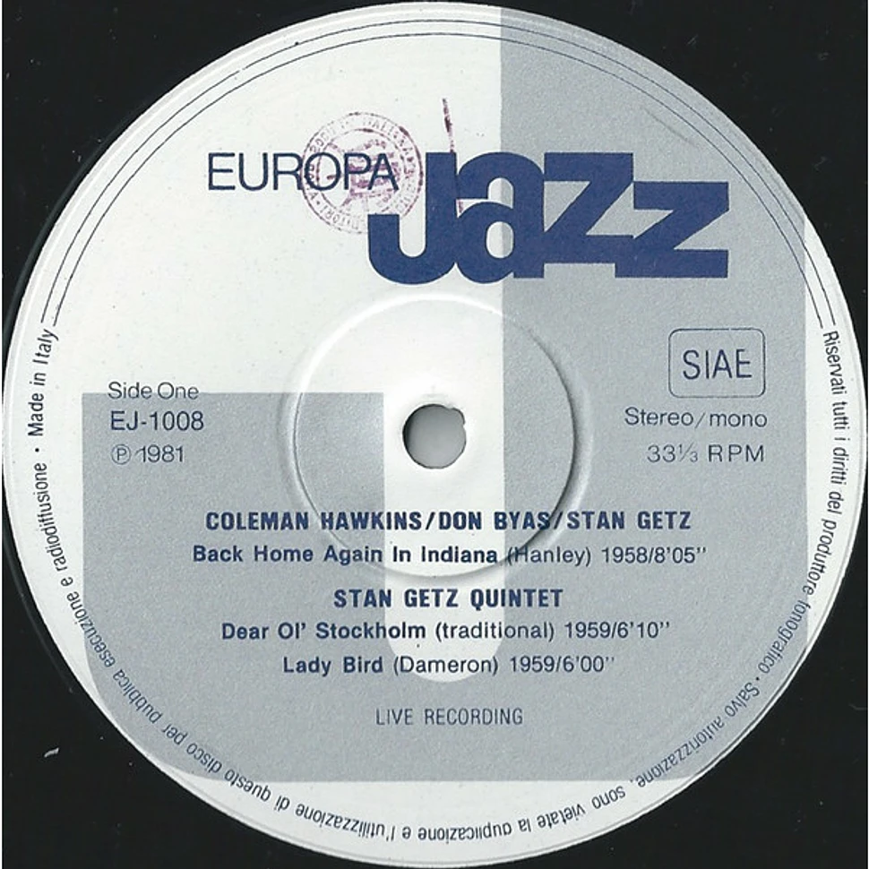 Coleman Hawkins, Stan Getz, Don Byas - Europa Jazz