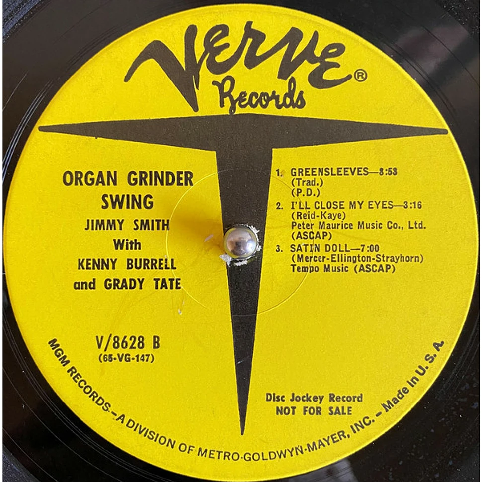 Jimmy Smith Featuring Kenny Burrell And Grady Tate - Organ Grinder Swing