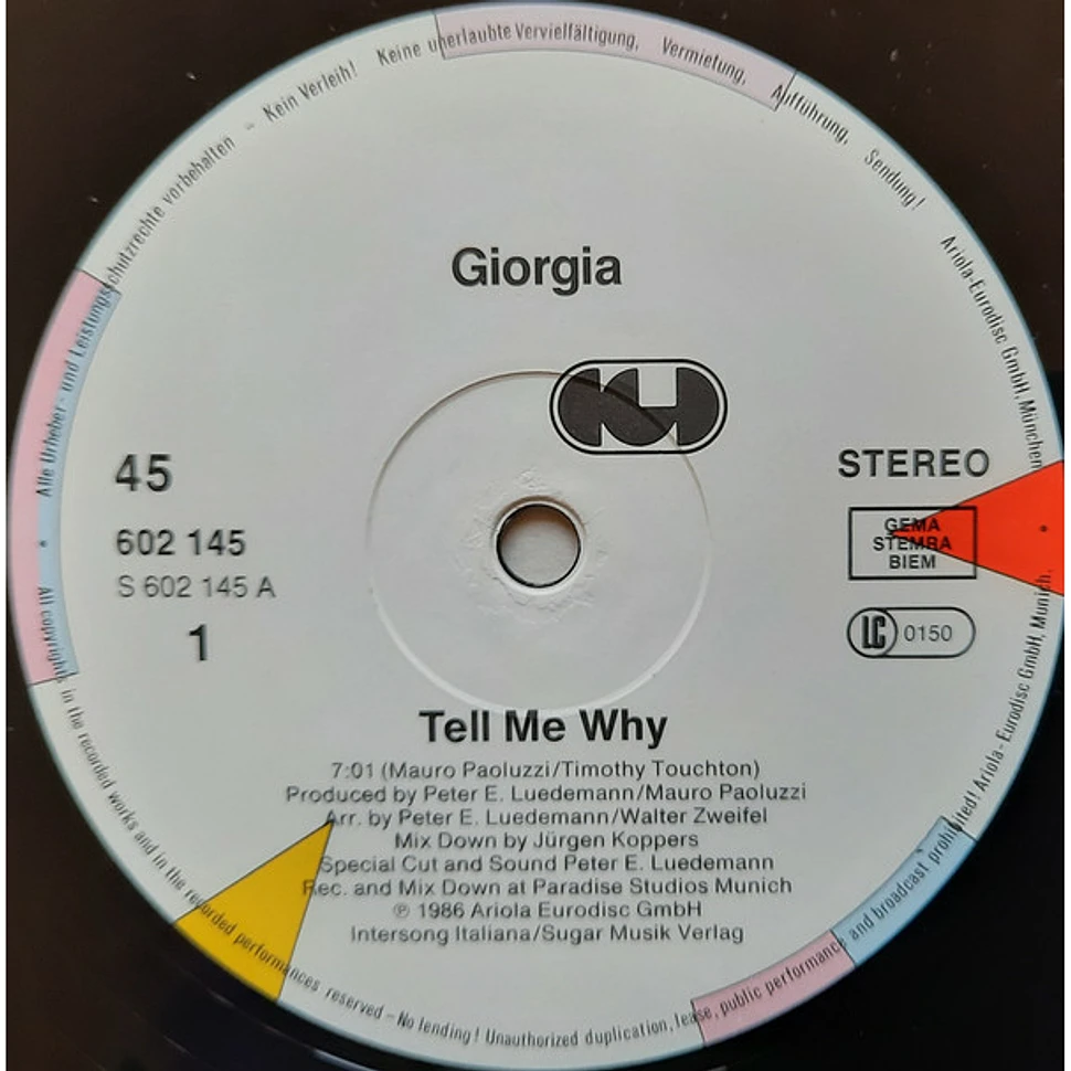 Giorgia - Tell Me Why
