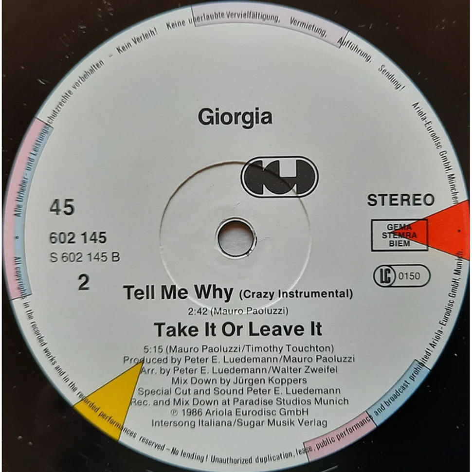 Giorgia - Tell Me Why