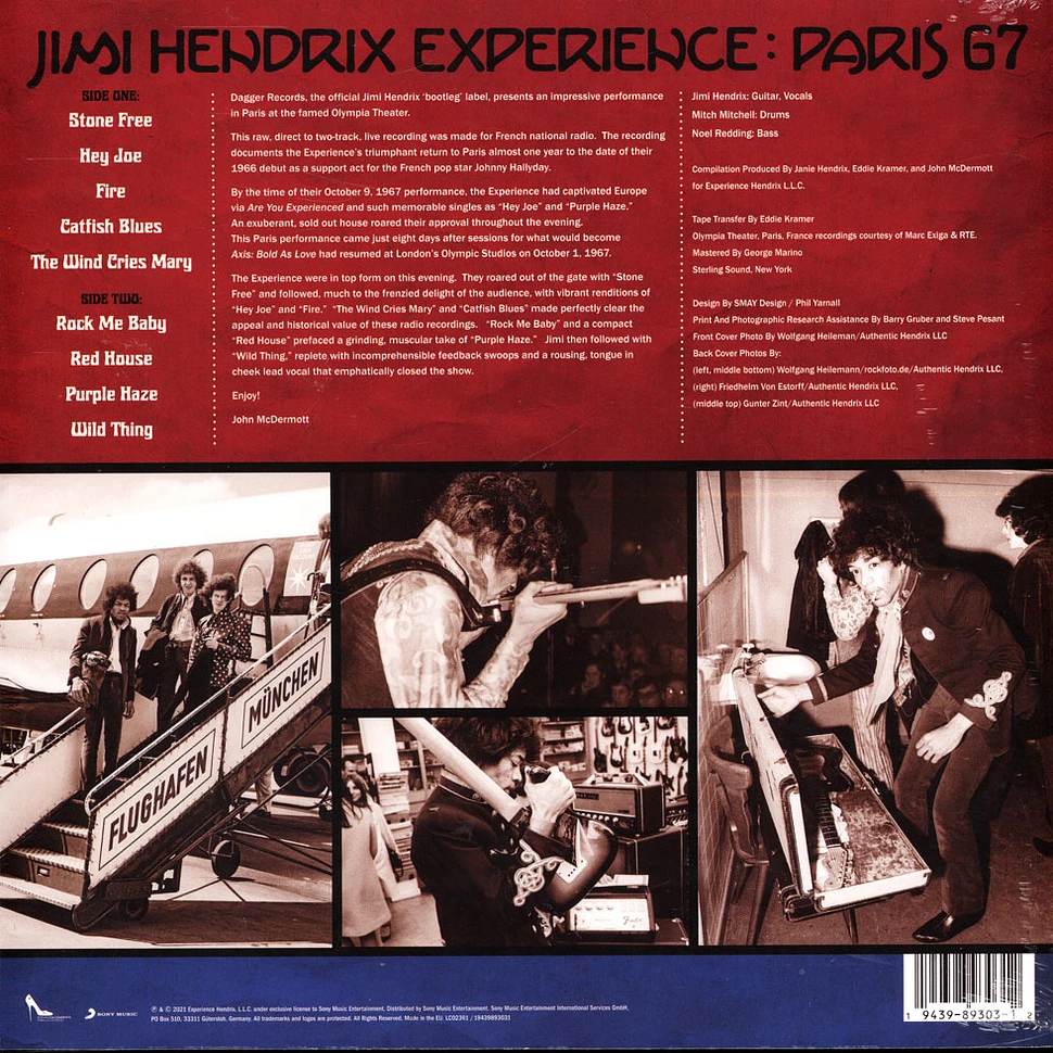 The Jimi Hendrix Experience - Paris 1967 Blue & Red Mix Colored Black Friday Record Store Day 2021 Edition