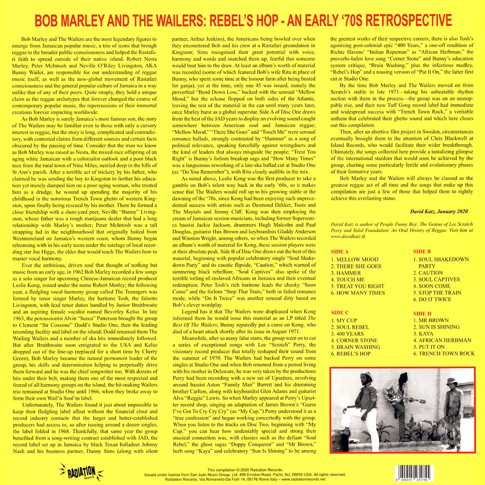 Bob Marley & The Wailers - Rebel's Hop: An Early 70's Retrospective Red Vinyl Edition