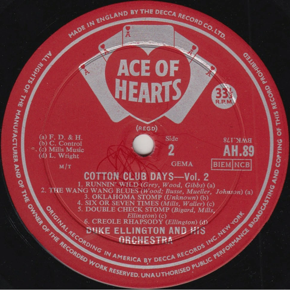 Duke Ellington And His Orchestra - Cotton Club Days Vol. 2