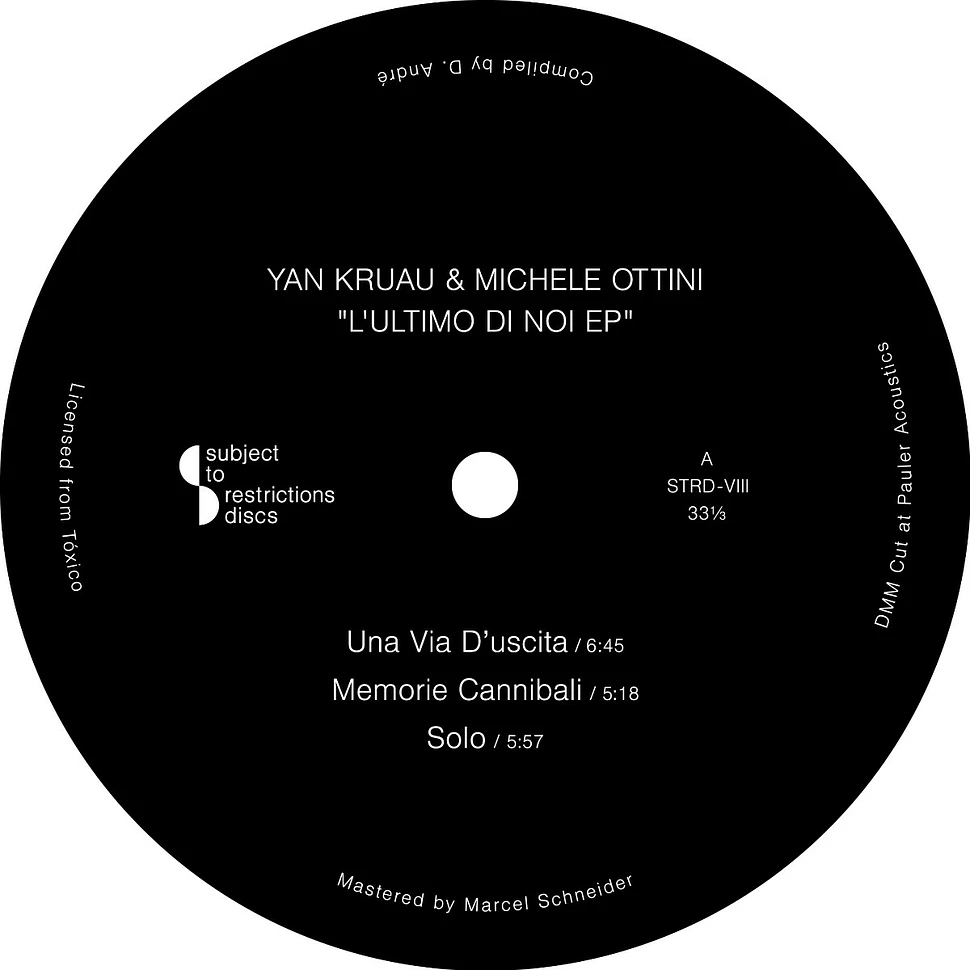Yan Kruau & Michele Ottini - L'ultimo Di Noi EP