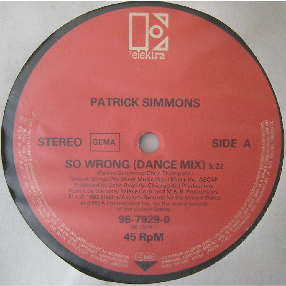 Patrick Simmons - So Wrong