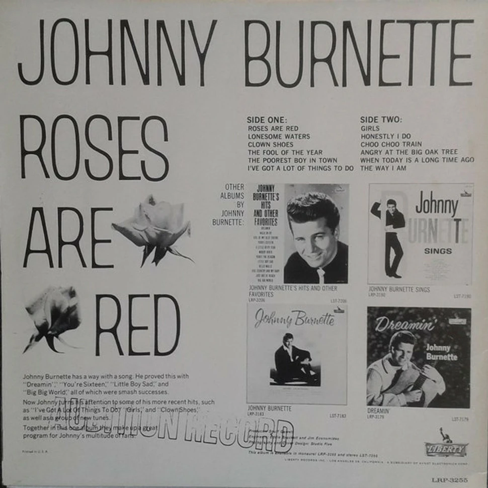 Johnny Burnette With The Johnny Mann Singers - Roses Are Red