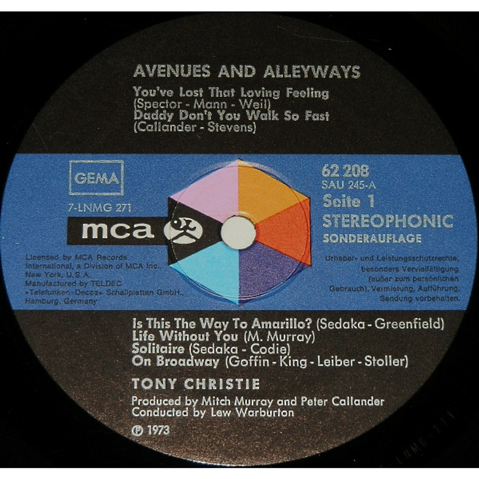 Tony Christie - Avenues And Alleyways