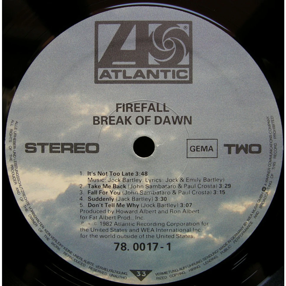 Firefall - Break Of Dawn