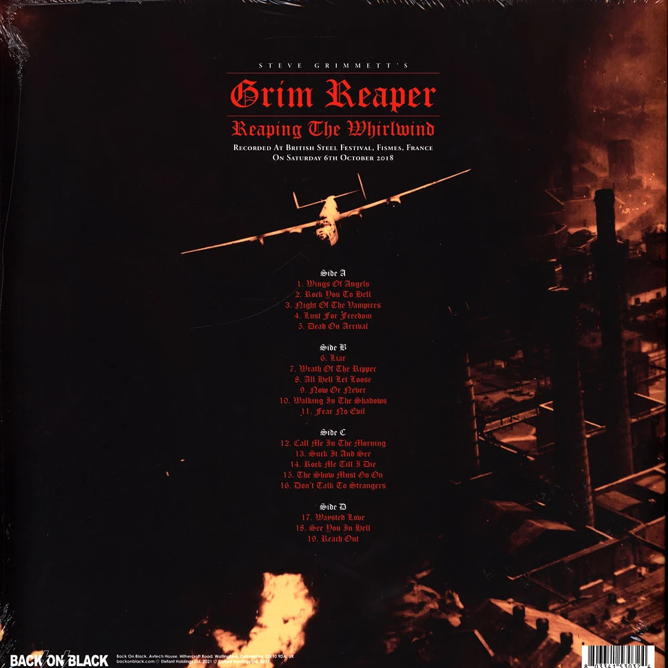 Grim Reaper - Reaping The Whirlwind Live British Steel Festival 2018 White / Red Splatter Vinyl Edition
