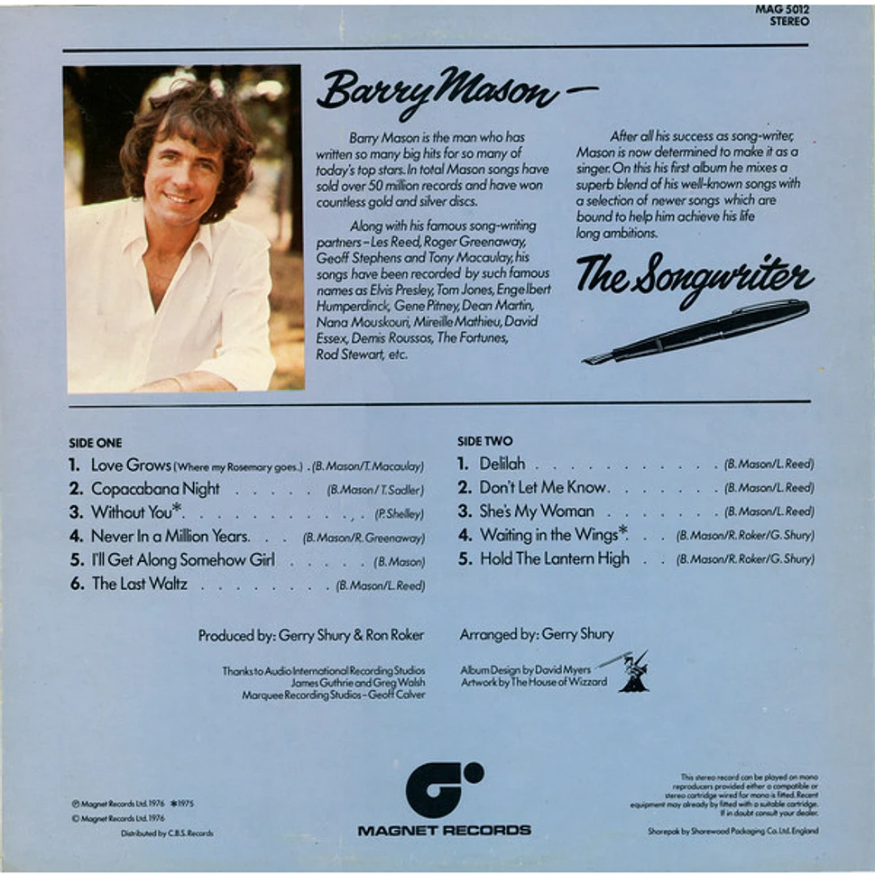 Barry Mason - The Songwriter