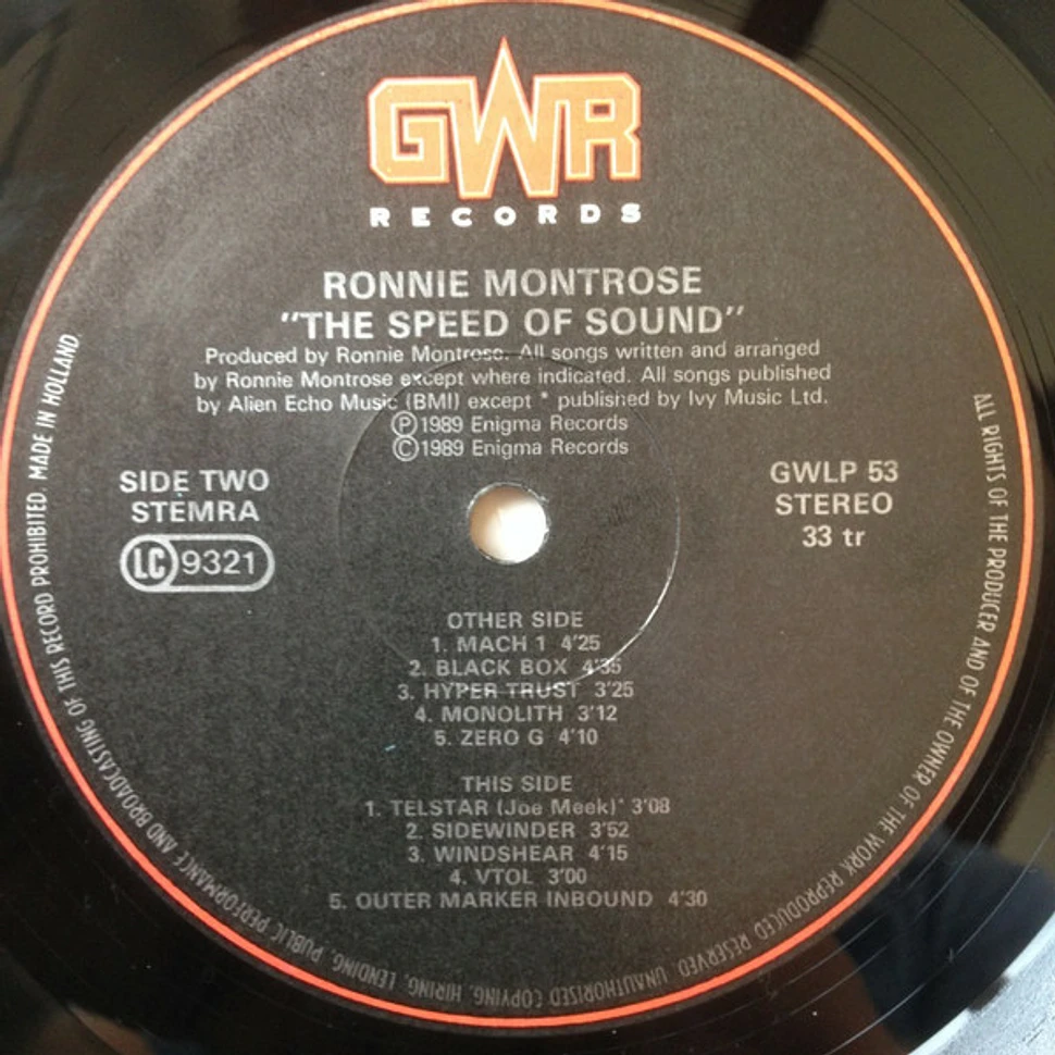 Ronnie Montrose - The Speed Of Sound