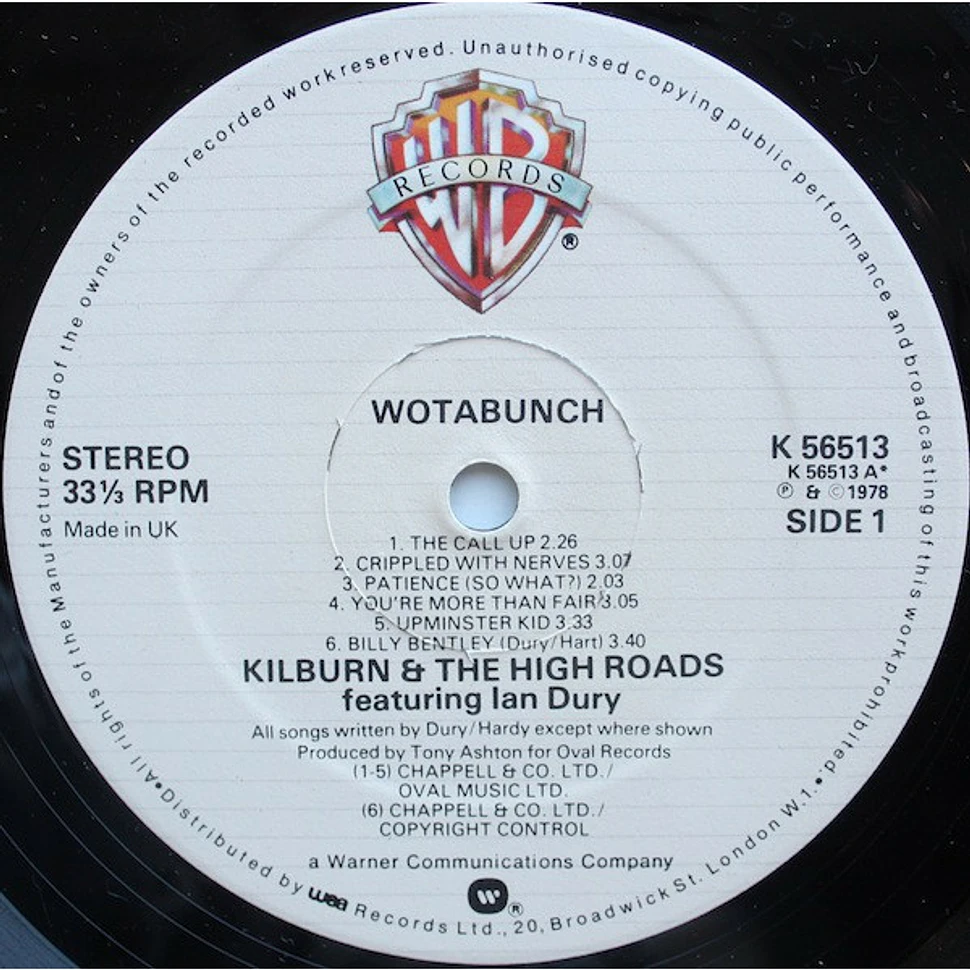 Kilburn & The High Roads Featuring Ian Dury - Wotabunch!