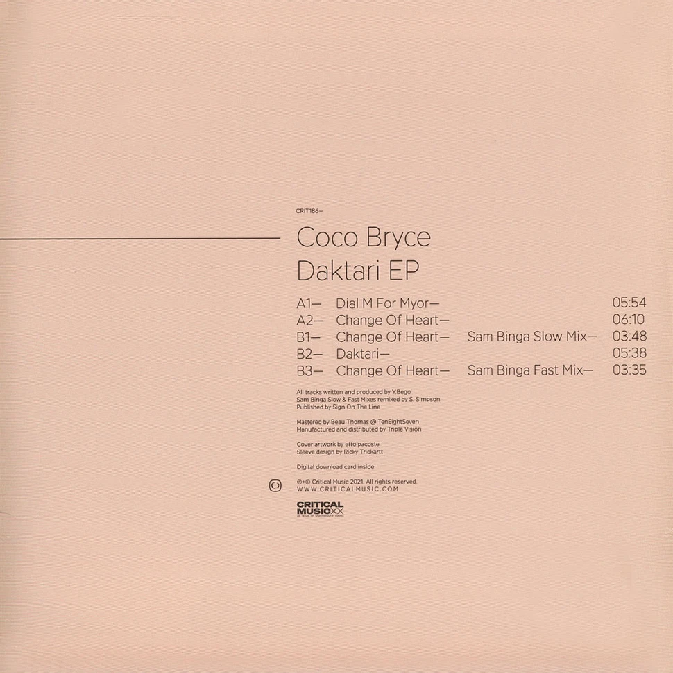 Coco Bryce - Daktari Ep Sam Binga Remix Grey Marbled Vinyl Edition